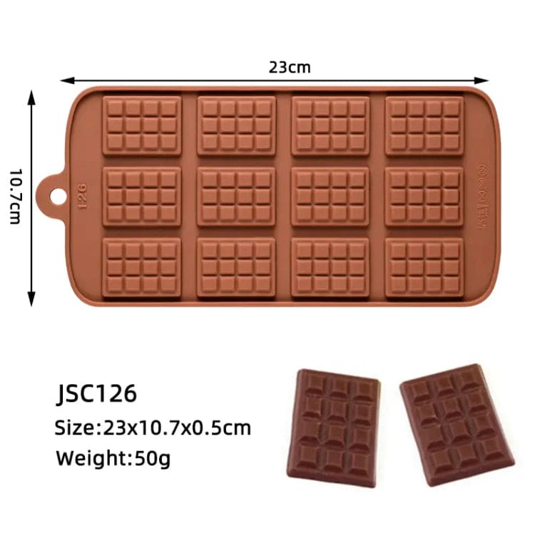Silicone Chocolate Mini Bar Mold, 12 Even Chocolate Mold, Fondant Patisserie Candy Bar Mold, Non Stick Cake Decoration Mold, Mini Waffle Shape Mold, Flexible Clip-On Bar Trays Suitable for Chocolate, Kitchen Baking Accessories Silicone Chocolate Mini Bar Mold, 12 Even Chocolate Mold, Fondant Patisserie Candy Bar Mold, Non Stick Cake Decoration Mold, Mini Waffle Shape Mold, Flexible Clip-On Bar Trays Suitable for Chocolate, Kitchen Baking Accessories
